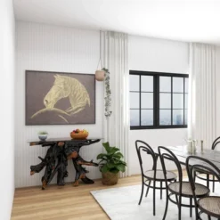 Contemporary Teak Wood Console Table Gold - Olivia & May -Furniture Specialty Store GUEST baf17049 d2d3 4f48 8097 55b971618c1e