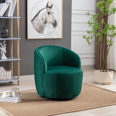 Fannie 25.6'' Wide Tufted Velvet Upholstered 360° Swivel Barrel Chair-Maison Boucle 13 Fannie 25.6'' Wide Tufted Velvet Upholstered 360° Swivel Barrel Chair-Maison Boucle - Image 11