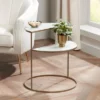 Kensington Hill Modern 2-Tier Half-Moon Gold Accent Side End Table 25" X 22 1/4" White Tempered Glass For Living Room Bedroom Home 1 Kensington Hill Modern 2-Tier Half-Moon Gold Accent Side End Table 25" X 22 1/4" White Tempered Glass For Living Room Bedroom Home -Furniture Specialty Store GUEST bb464c8b 3dac 4258 9ac6 d7f94cec96eb