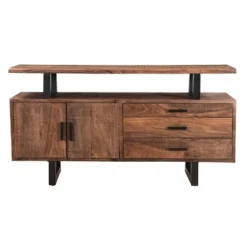 Farve 2 Door 3 Drawer Credenza/Sideboard Brown - Treasure Trove