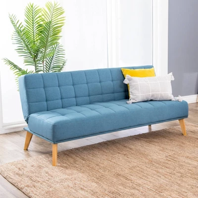 Carlie Mid Century Tufted Fabric Convertible Sofa Futon Blue - Abbyson Living 3 Carlie Mid Century Tufted Fabric Convertible Sofa Futon Blue - Abbyson Living
