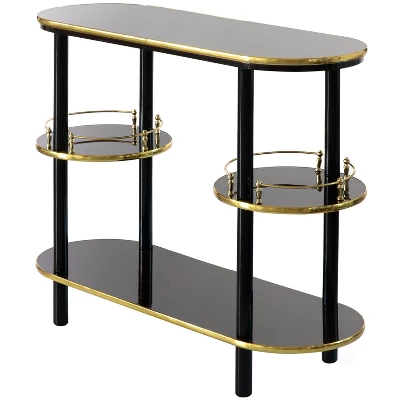 Fabulaxe Set Of 2 Pieces, Bartender Serving Display Station, Bar Console Working Counter With Open Shelves, Wood Bar Console Island 9 Fabulaxe Set Of 2 Pieces, Bartender Serving Display Station, Bar Console Working Counter With Open Shelves, Wood Bar Console Island - Image 7