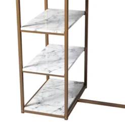 Marmo Breakfast Table Dining Set With Faux Marble Top Brass - Teamson Home -Furniture Specialty Store GUEST bc3bfe3d f424 4ef1 9c4b c585edf1d5a5