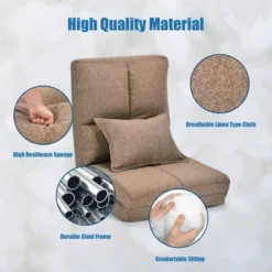 Costway Fold Down Chair Flip Out Lounger Convertible Sleeper Couch Futon Bed W/ Pillow -Furniture Specialty Store GUEST bcde3d88 3f2f 489c afa1 21dde2410183