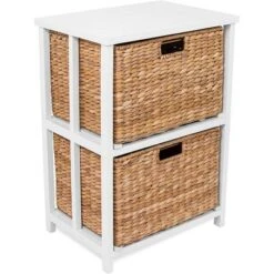 BirdRock Home Seagrass 2-Tier File Cubby Cabinet - Natural -Furniture Specialty Store GUEST bd404fc9 def2 403d aed2 326f4455ca5e