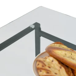 Mona+Nano 5 Piece Black Rectangular Clear Tempered Transparent Glass Table With 4 Upholstered Side Chairs-The Pop Maison -Furniture Specialty Store GUEST bd77f3b1 06d2 448a ad28 932d94c52564