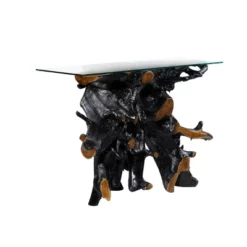 Contemporary Teak Wood Console Table Gold - Olivia & May -Furniture Specialty Store GUEST bdd19c04 6639 432a 9aea dc7e074b9553