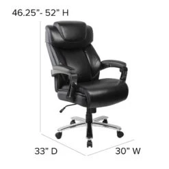 Flash Furniture HERCULES Series Big & Tall 500 Lb. Rated Black LeatherSoft Executive Swivel Ergonomic Office Chair With Adjustable Headrest -Furniture Specialty Store GUEST be14a002 e049 488c ad3b dcce058e03ea