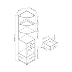 70.75" Julisse 3 Shelf Corner Bookcase - MiBasics -Furniture Specialty Store GUEST be4de4d5 320c 4cda a888 b15883c48f97