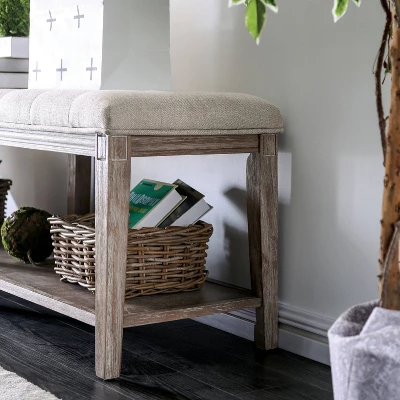 Wixam Tufted Bench Beige/Brown - HOMES: Inside + Out 6 Wixam Tufted Bench Beige/Brown - HOMES: Inside + Out - Image 4