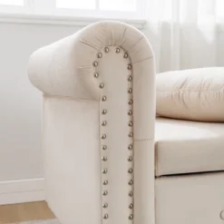 Bedroom Velvet Chaise Longue With Storage, Pillow And Nailhead Accents - ModernLuxe -Furniture Specialty Store GUEST bffad2b3 6d37 4f0a b66c 00b3d0b28ca1