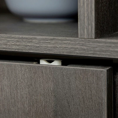 HOMCOM Modern Sideboard With Shelves, Buffet Cabinet With Storage Cabinets, Adjustable Shelf, Sliding Doors For Living Room, Kitchen, Dark Grey 6 HOMCOM Modern Sideboard With Shelves, Buffet Cabinet With Storage Cabinets, Adjustable Shelf, Sliding Doors For Living Room, Kitchen, Dark Grey - Image 4