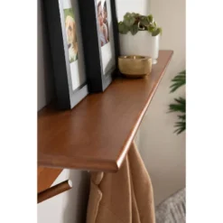 36" X 5" Alta Wood Shelf With 5 Posts Walnut Brown - Kate & Laurel All Things Decor -Furniture Specialty Store GUEST c0401f66 6c53 49ad ab37 d8b9af395e2d