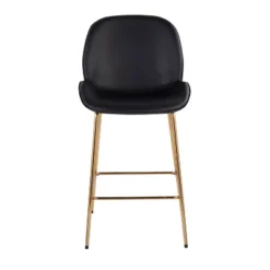 Set Of 2 Diva Steel/Faux Leather Counter Height Barstools Gold/Black - LumiSource -Furniture Specialty Store GUEST c05be79a 942d 4d0e 90bb 6ca011bd272d