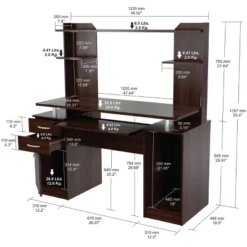 Computer Work Center With 2 Drawers And Hutch Espresso - Inval -Furniture Specialty Store GUEST c0fb8f90 9d92 49e9 a3bc c8cc24f4ce95