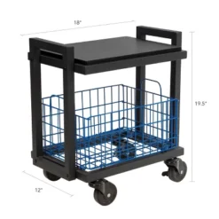 Cart System With Wheels 2 Tier Black - Atlantic -Furniture Specialty Store GUEST c1024263 3e36 4d6f a29a 95ed72d30a08