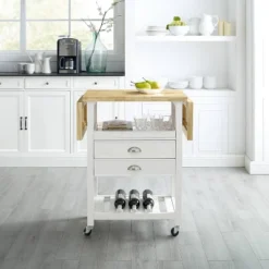 Bristol Double Drop Leaf Kitchen Cart White - Crosley -Furniture Specialty Store GUEST c13104ec 5dff 4318 bedb 722f28bd8371