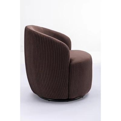 Fannie 25.6'' Wide Tufted Velvet Upholstered 360° Swivel Barrel Chair-Maison Boucle 5 Fannie 25.6'' Wide Tufted Velvet Upholstered 360° Swivel Barrel Chair-Maison Boucle - Image 3
