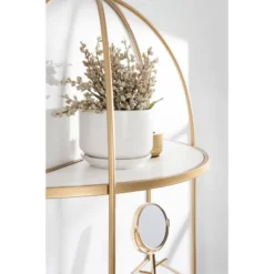 21" X 32" Freade Tiered Decorative Wall Shelf White/Gold - Kate & Laurel All Things Decor -Furniture Specialty Store GUEST c17a142e 1205 4e98 a891 bd978275cedc