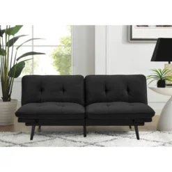 Finley Convertible Futon Sofa Bed Black - Serta