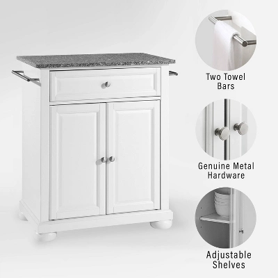 Alexandria Granite Top Portable Kitchen Island/Cart White/Gray - Crosley 6 Alexandria Granite Top Portable Kitchen Island/Cart White/Gray - Crosley - Image 4