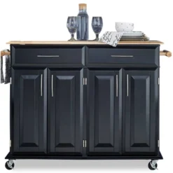Dolly Madison Kitchen Island Cart Wood/Black/Natural - Home Styles -Furniture Specialty Store GUEST c281e459 f810 46fc a52e 8ce8b228a7ec