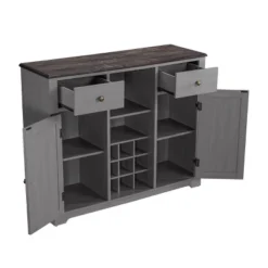 47" Wood Bar Cabinet With Brushed Nickel Knobs Gray - Home Essentials -Furniture Specialty Store GUEST c28a3517 2210 41e5 8cc4 595fe987f737