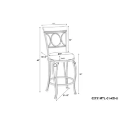 29.9" Circles Back Barstool Metal/Brown - Linon -Furniture Specialty Store GUEST c2d4d651 9201 4f2d 93da c1de5a4ad6de