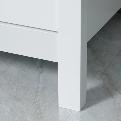 HOMCOM Kitchen Sideboard, Storage Buffet Cabinet With Open Shelf, Glass Door Cabinet And Adjustable Shelf For Living Room, White 6 HOMCOM Kitchen Sideboard, Storage Buffet Cabinet With Open Shelf, Glass Door Cabinet And Adjustable Shelf For Living Room, White - Image 4