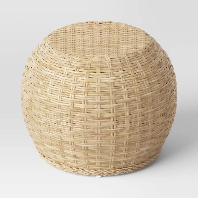 Avens Round Natural Caned Ottoman - Threshold™ 4 Avens Round Natural Caned Ottoman - Threshold™ - Image 2
