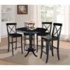36" Draco Round Top Extension Dining Table With 12" Leaf And 4 X-Back Barstools Black - International Concepts -Furniture Specialty Store GUEST c32888ff ae29 4f4d b649 084660e3a6b8