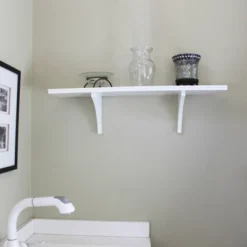 7.5" X 35" Mission Shelf With Bracket White - InPlace -Furniture Specialty Store GUEST c3bad507 004d 4dc5 9622 35ae40f842ad