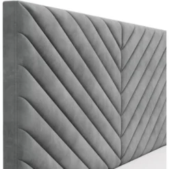 Queen Crestwood Upholstered Chevron Pleated Headboard With USB Ports Gray - Hillsdale Furniture -Furniture Specialty Store GUEST c3c4a112 9ac9 4229 9694 06630f472d23