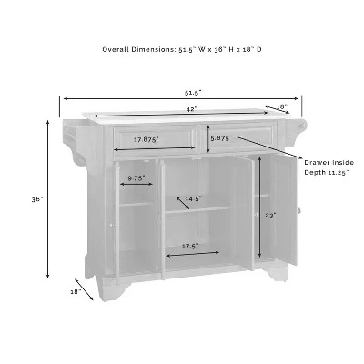 Lafayette Wood Top Full Size Kitchen Island/Cart Cherry/Natural - Crosley 11 Lafayette Wood Top Full Size Kitchen Island/Cart Cherry/Natural - Crosley - Image 9