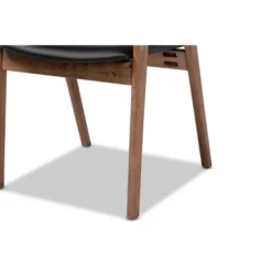 2pc Harland Faux Leather Upholstered And Wood Dining Chair Set - Baxton Studio -Furniture Specialty Store GUEST c3d0ce5b 15a3 4f26 8b25 ffcdda962b35