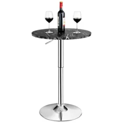 Costway 2PCS Round Bistro Bar Table Height Adjustable 360-degree Swivel Black -Furniture Specialty Store GUEST c3eb6fff 678d 45c4 9b81 fe955bd3004c