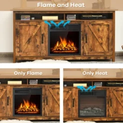 Costway 60'' Industrial Fireplace TV Stand W/18'' 750W/1500W Electric Fireplace -Furniture Specialty Store GUEST c45e69aa 8a70 4afa a60e 3514ad3bd208