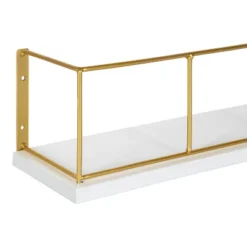 2pk 18" Benbrook Wood And Metal Wall Shelf Set White - Kate & Laurel All Things Decor -Furniture Specialty Store GUEST c47d8e6d 0bbd 4603 b6a6 63b637ca37be