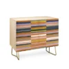 Gigi Rosado Brown Striped Pattern Credenza - Deny Designs