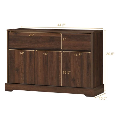 Costway Buffet Sideboard Console Table Server Cupboard Cabinet W/2 Storage Drawers 5 Costway Buffet Sideboard Console Table Server Cupboard Cabinet W/2 Storage Drawers - Image 3
