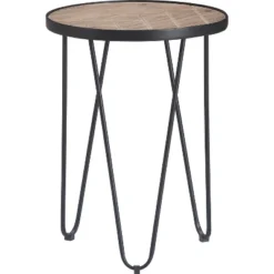 Farmhouse Side Table Metal Brown/Black- ClickDecor -Furniture Specialty Store GUEST c5211f77 e386 4fa2 9cf4 532c19731c06