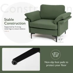 Costway Set Of 2 Upholstered Single Sofa Fabric Accent Armchair Metal Legs -Furniture Specialty Store GUEST c5eb4462 ab06 49e8 895c bbaf73bfe5a5