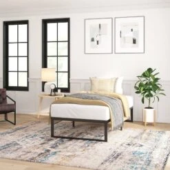 14" Branden Minimalist Steel Platform Bed Frame Black - Taylor & Logan -Furniture Specialty Store GUEST c5ee3b7f ac3f 4fb9 ae67 c2edcd7c9cdb