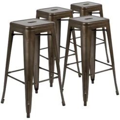 Emma And Oliver 4 Pack 30" High Metal Indoor Bar Stool - Stackable Stool -Furniture Specialty Store GUEST c674cd86 3266 4a6c 903b 977c522923b3