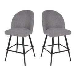 Merrick Lane Set Of 2 Modern Armless Counter Stools With Contoured Backs, Steel Frames, And Integrated Footrests -Furniture Specialty Store GUEST c69df626 5b2d 4f95 90c3 a653e57e00dc