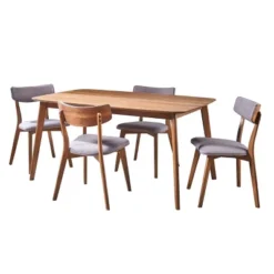 5pc Alma Mid Century Wood Dining Set - Christopher Knight Home -Furniture Specialty Store GUEST c6a09269 f3e8 4840 bdd3 c5122c896e63