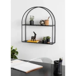 24" X 26" Monroe Metal Arch Shelf Black - Kate & Laurel All Things Decor -Furniture Specialty Store GUEST c6d39e47 082f 497f a9f1 8ec0c992d9ef