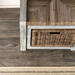 Happimess Rustic 43.3" 3 Drawer Wicker Storage Bench, Gray -Furniture Specialty Store GUEST c6f9e358 95e9 46f4 9e1c a1e9f576ef8a