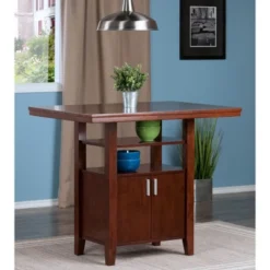 Albany High Table With Cabinet Walnut - Winsome -Furniture Specialty Store GUEST c6fbab0d bd29 4ce6 9d6c 629eb5694091