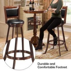 Costway 3pcs Pub Table Set 30'' Round Bar Height Table & 2pcs Swivel Bar Stools -Furniture Specialty Store GUEST c7515d7a aadf 4c7d ac20 35cf31d45780